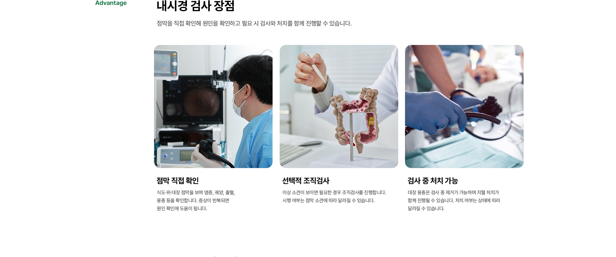 내시경 검사 장점 | 점막 직접 확인, 선택적 조직검사, 검사 중 처치 가능