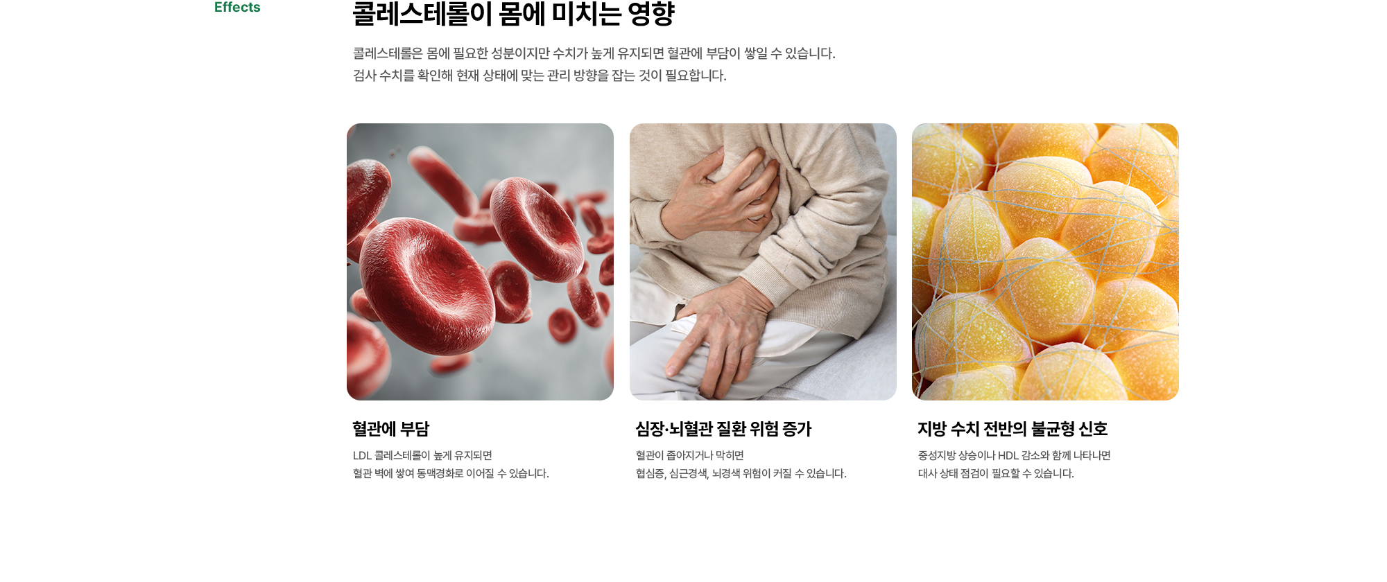 콜레스테롤이 몸에 미치는 영향 | 혈관에 부담, 심장·뇌혈관 질환 위험 증가, 지방 수치 전반의 불균형 신호